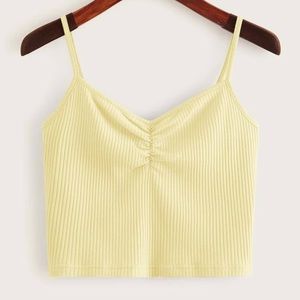 NWT romwe / shein ribbed pastel yellow cropped cami